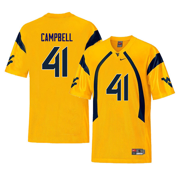 NCAA Men's Jonah Campbell West Virginia Mountaineers Yellow #41 Nike Stitched Football College Retro Authentic Jersey AC23K56LK